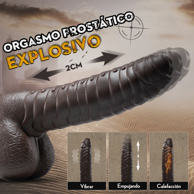【Uppvärmningsbar】 PANGOLIN 3 i 1 Vibration + Teleskopisk + Uppvärmning Realistiska Dildos XXL 24CM×4CM