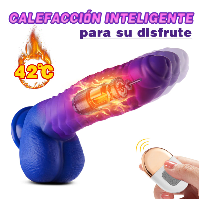 【Ny】 Realistic Dildo 3 Telescopic 5 Vibrations Uppvärmning