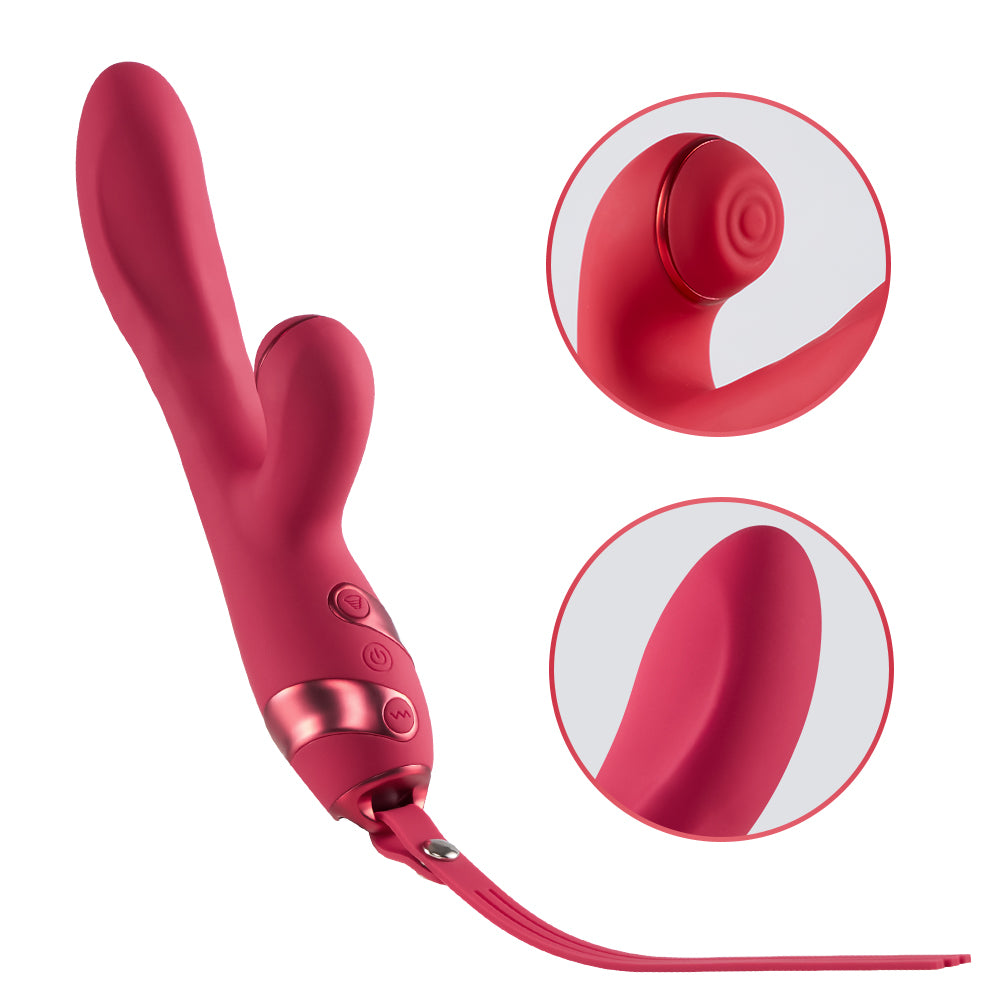 Vibrador 4 en 1 10 pulsaciones 10 modos de vibración con látigo SM