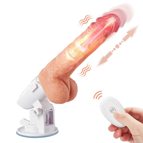 【Calentable】Consolador 3 en 1 Stretch Lover 8 Telescopische + Vibración y Rotatorio