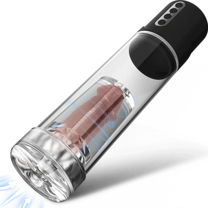 Motores Turbo 2 EN 1  Masturbador eléctrico y bomba para el pene 6 modos de succión  Textura negra mate YINGJUE